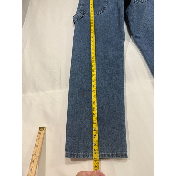 Wrangler Carpenter Jeans Mens Size 34x30 Denim Utility Work Pants Blue - Picture 7 of 12